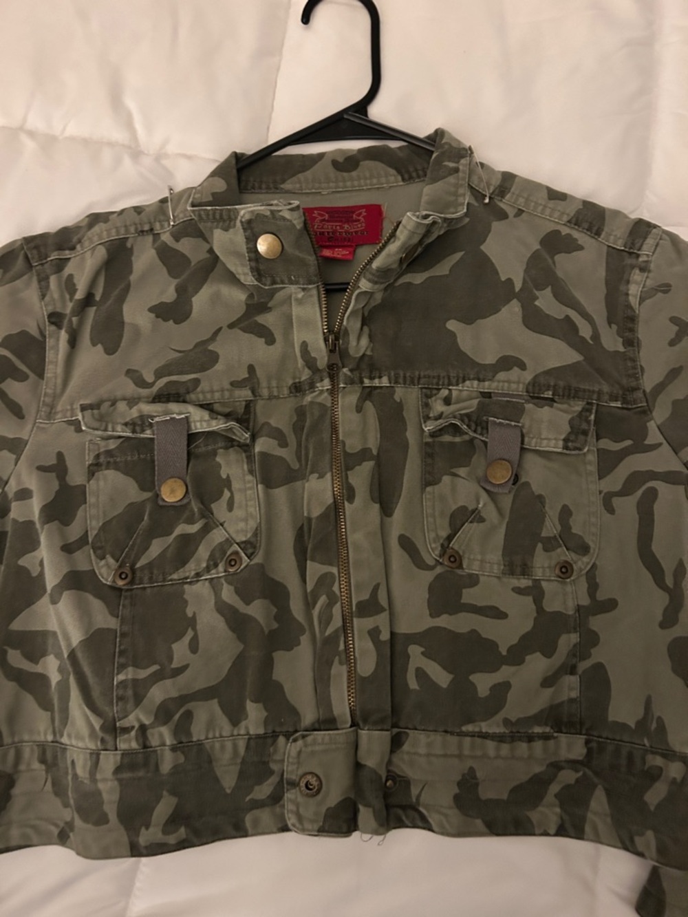 Paris Blues Olive Green Camouflage Military Field Jacket